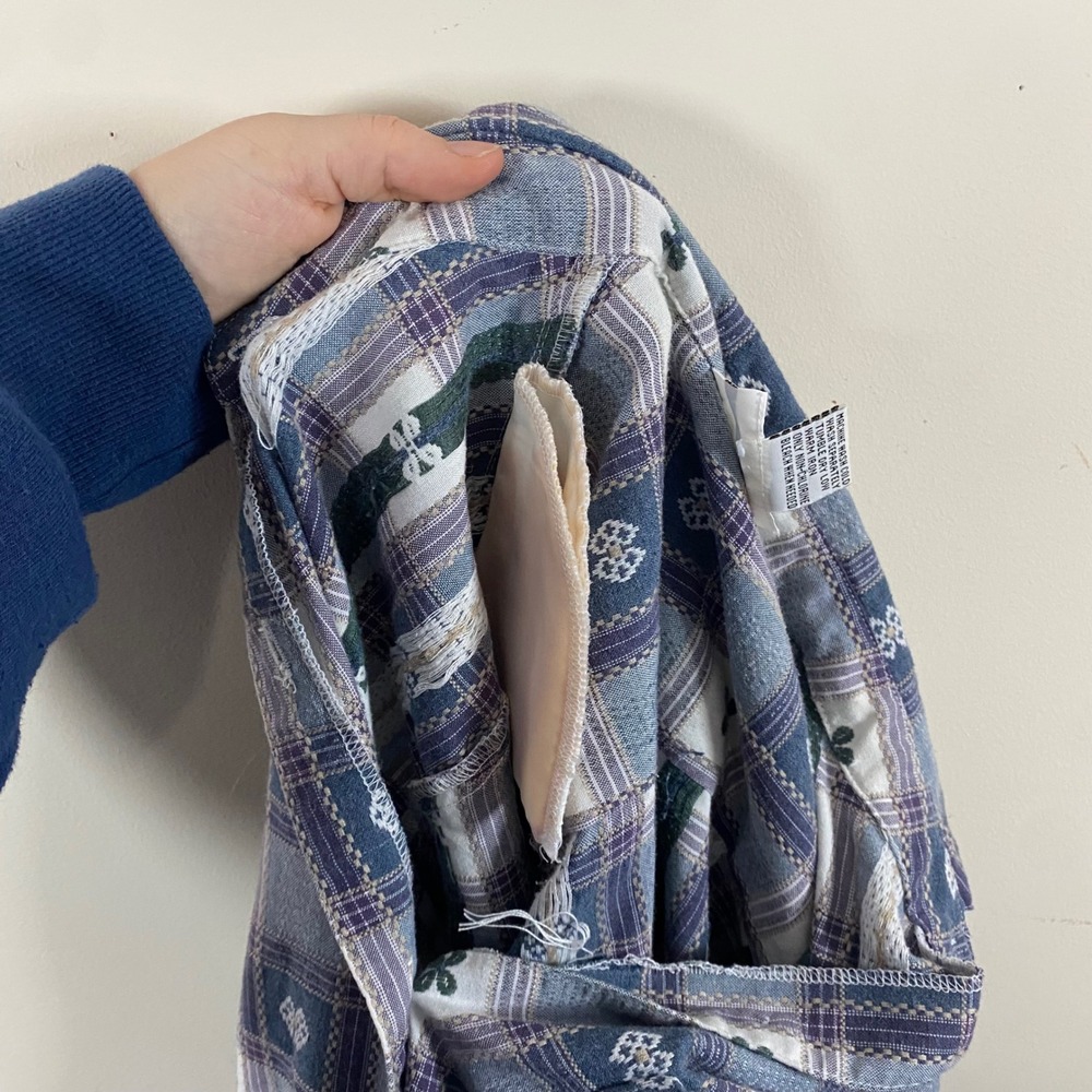Vintage Alfred Dunner Plaid Button Up Shirt Clover Details Retro Cottagecore - Picture 6 of 7